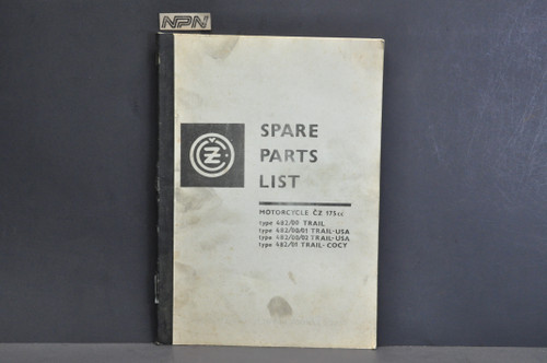 Vintage CZ 175 Trail Type 482 Motorcycle Parts List Dealer Catalog