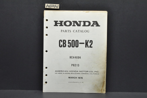 Vintage 1971-73 Honda CB500 Four K0-K2 Parts Catalog Diagram
