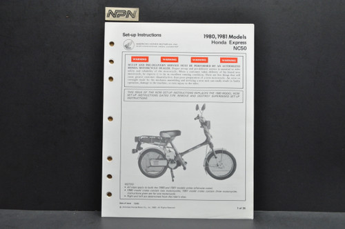 Vtg 1974-75 Honda CR125 M Elsinore M0-M1 Parts Catalog Book