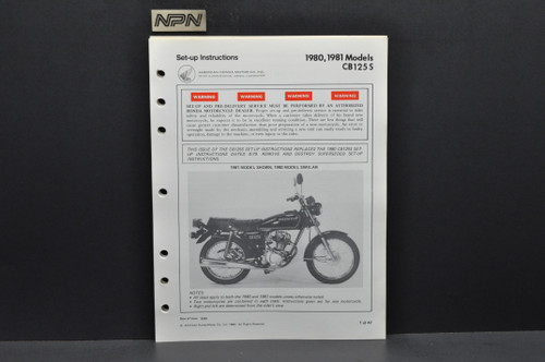 Vtg 1974-75 Honda CR125 M Elsinore M0-M1 Parts Catalog Book