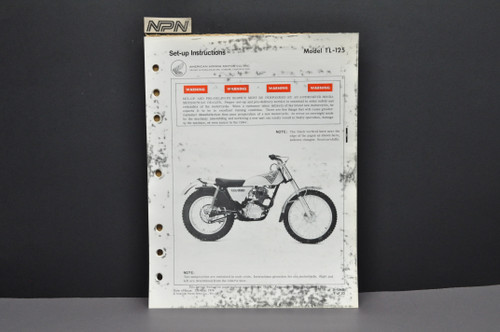 Vtg 1974-75 Honda CR125 M Elsinore M0-M1 Parts Catalog Book