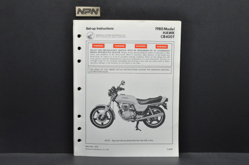 Vintage NOS 1980 Honda CB400 T Hawk Motorcycle Dealer Set Up