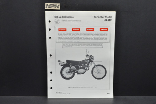 Vtg 1974-75 Honda CR125 M Elsinore M0-M1 Parts Catalog Book