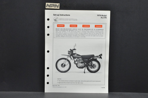 Vtg 1974-75 Honda CR125 M Elsinore M0-M1 Parts Catalog Book
