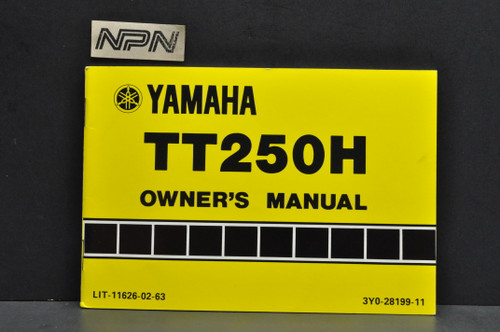 Vintage NOS 1981 Yamaha TT250 H Motorcycle Owners Manual - NOS