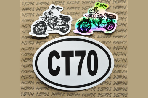 Honda CT70 Decal Bundle Oval Window Bumper Die Cut Motorcycle