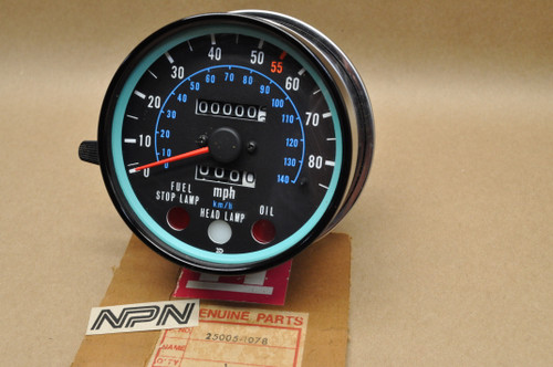 NOS Kawasaki 1980-83 KZ750 LTD Speedometer MPH KMH Meter Gauge