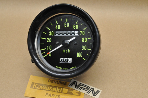 NOS Kawasaki 1973-75 F11 Speedometer MPH Odometer Trip Meter Gauge ...