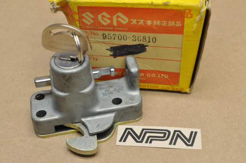NOS Suzuki 1973-77 GT380 GT550 GT750 Seat Helmet Lock & Key 95700