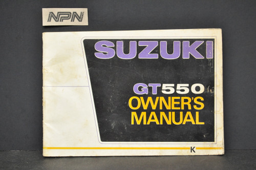 Vintage 1973 Suzuki GT550 K Motorcycle Owners Manual - NOS Parts NOW
