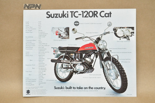 Vintage NOS 1971 Suzuki TC120 R Cat TS50 R Gaucho Brochure OEM