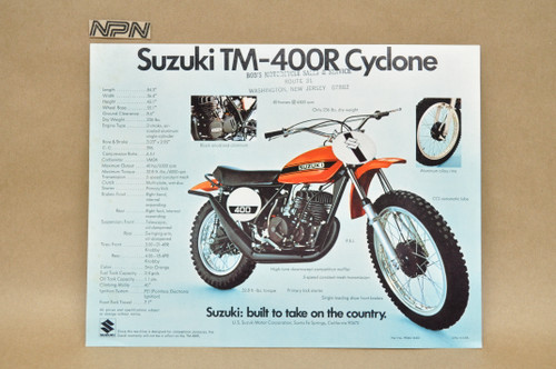 Vintage NOS 1971 Suzuki TS250 R Savage TM400 R Cyclone Brochure