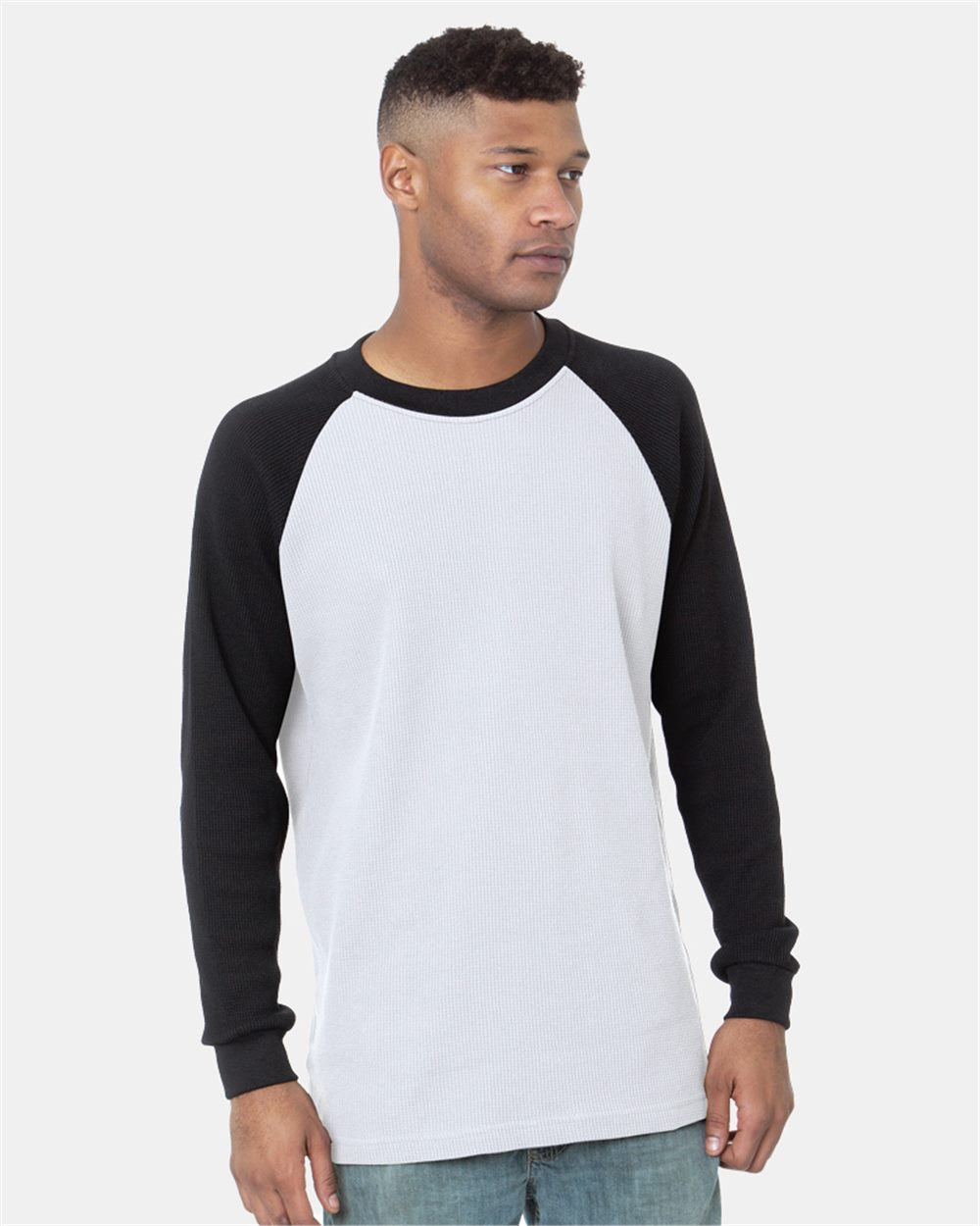 Custom USA-Made Heavyweight Waffle Knit Thermal Raglan T-Shirt