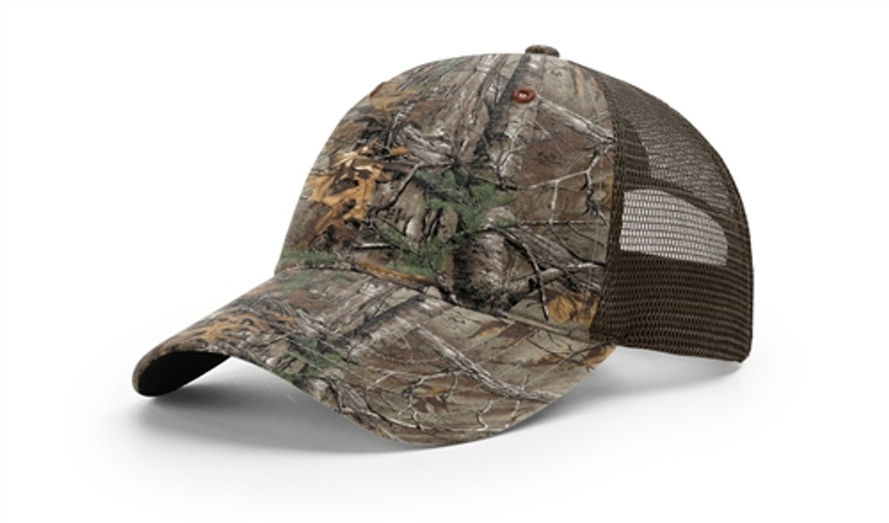 Embroidered Garment Washed Camo Trucker Hat