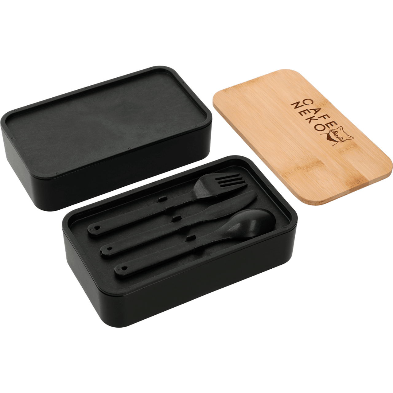 Branded Stackable Bamboo Fiber Bento Boxes - Promotional Gifts