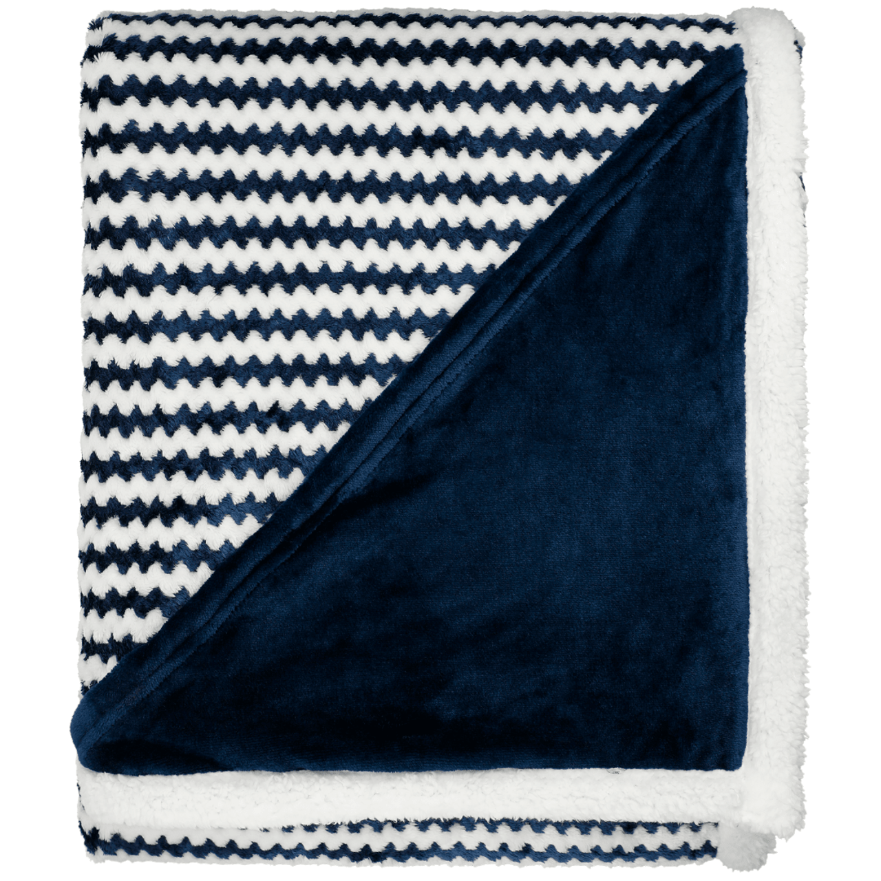 Custom Field and Co. Chevron Striped Sherpa Blanket