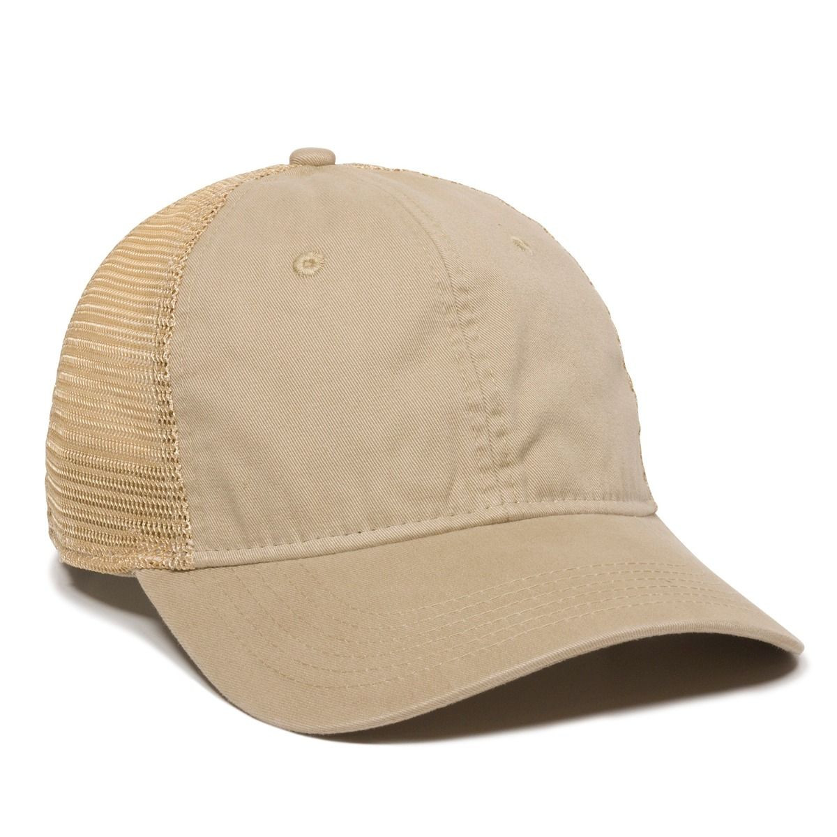 Promotional Soft Tea Stained Mesh Back, Platinum Series Superior Enzyme Washed Cotton Hat
