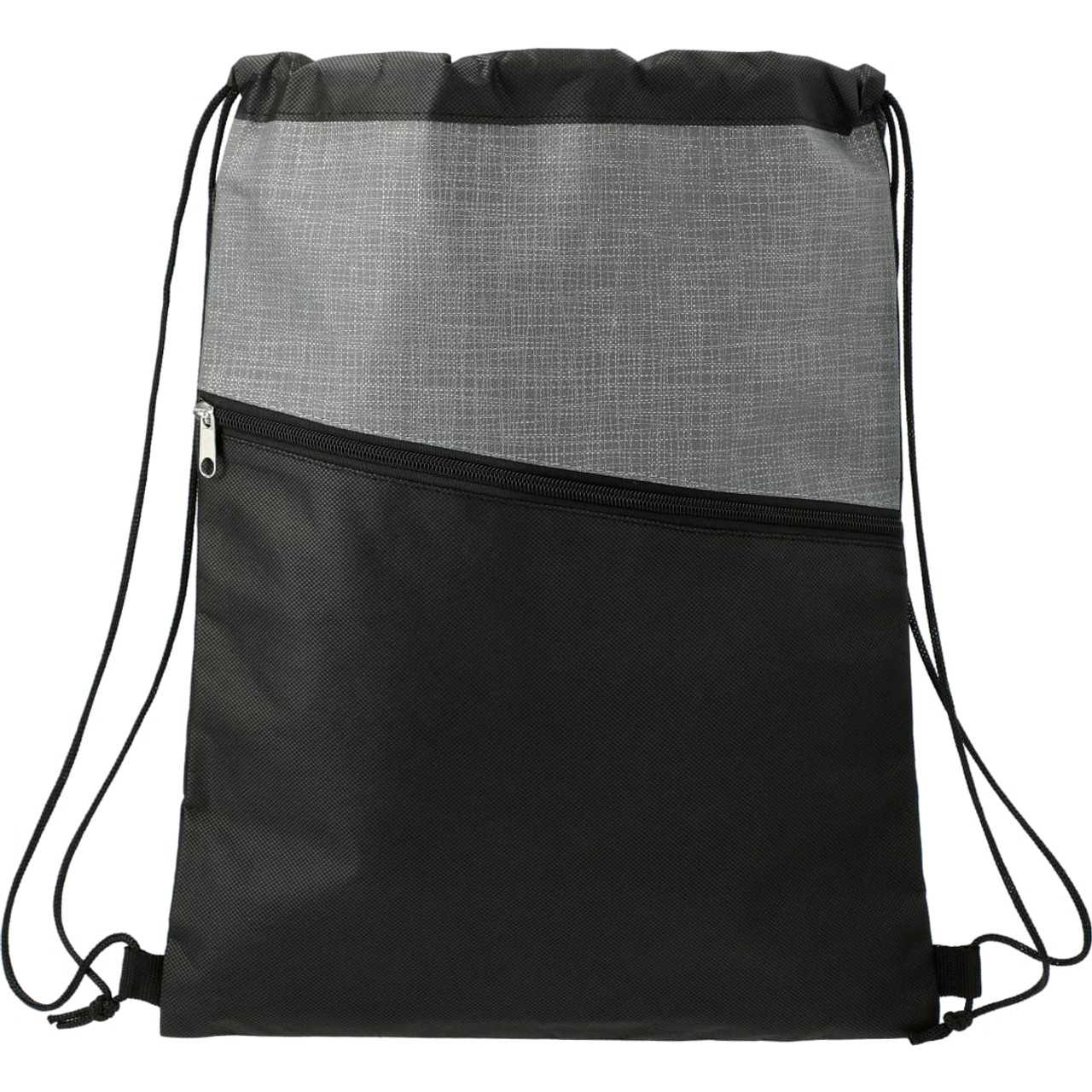 Custom Cross Weave Zippered Drawstring Bag