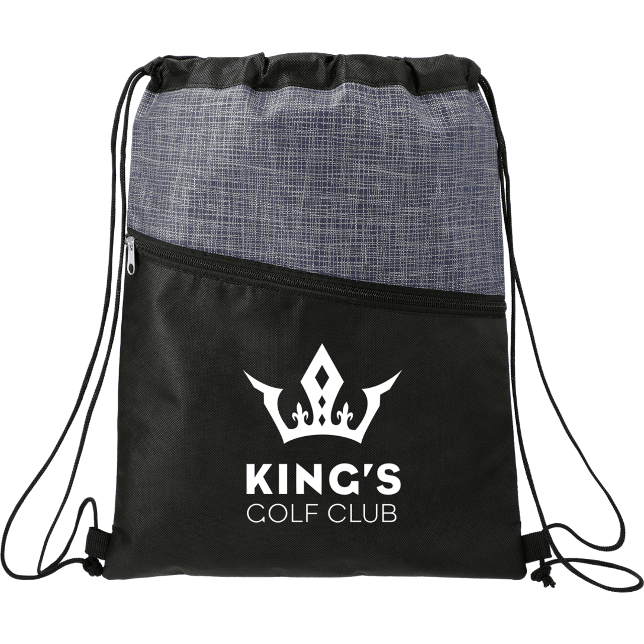 Custom Cross Weave Zippered Drawstring Bag