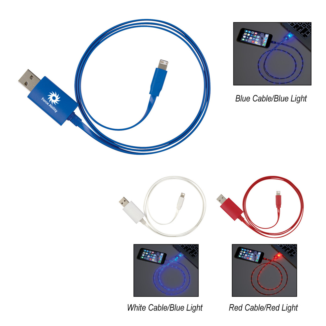 Custom 2-In-1 Light Up Charging Cable 2892