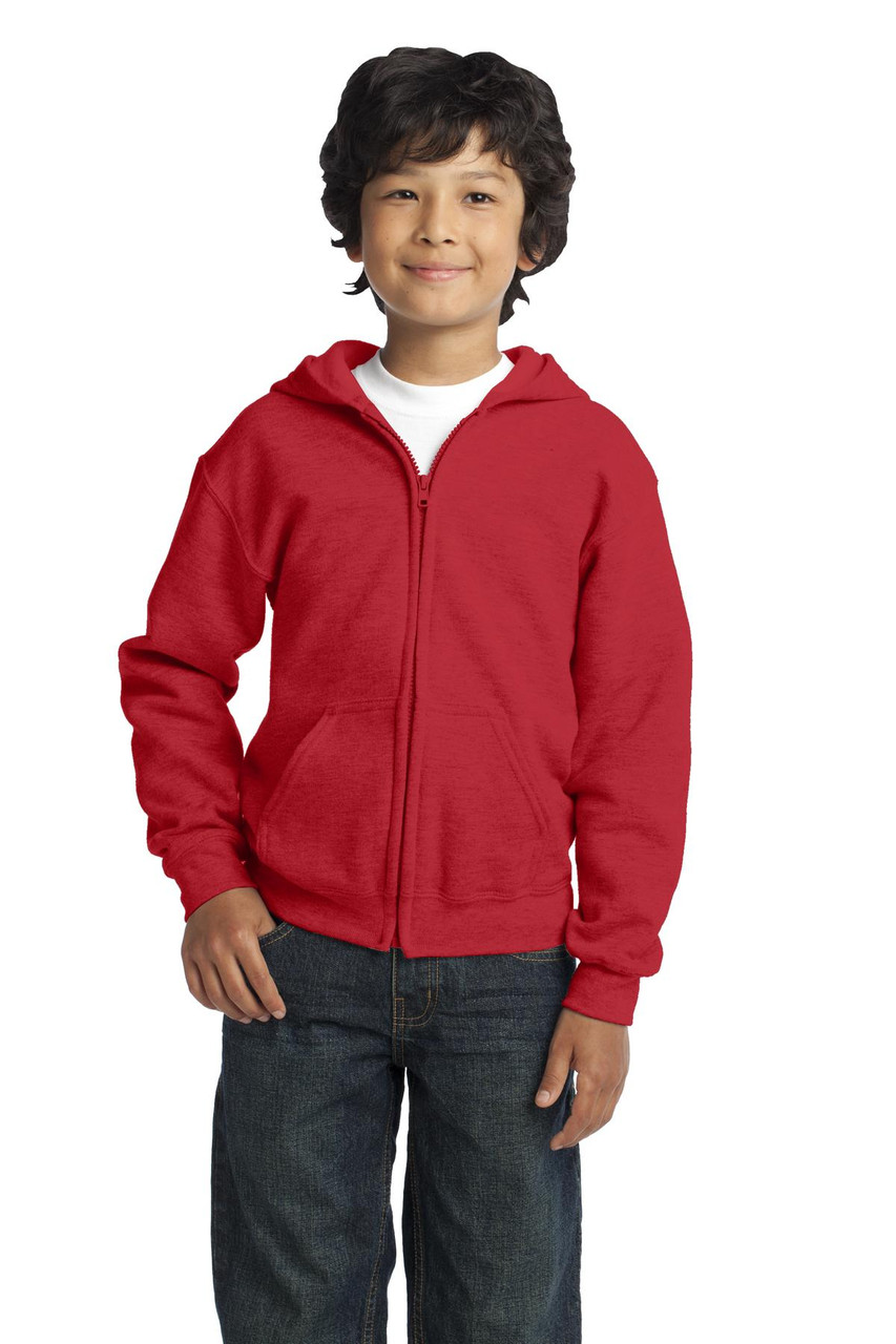 Custom DISCONTINUED Gildan Youth Heavy Blend Full-Zip Hooded Sweatshirt. 18600B