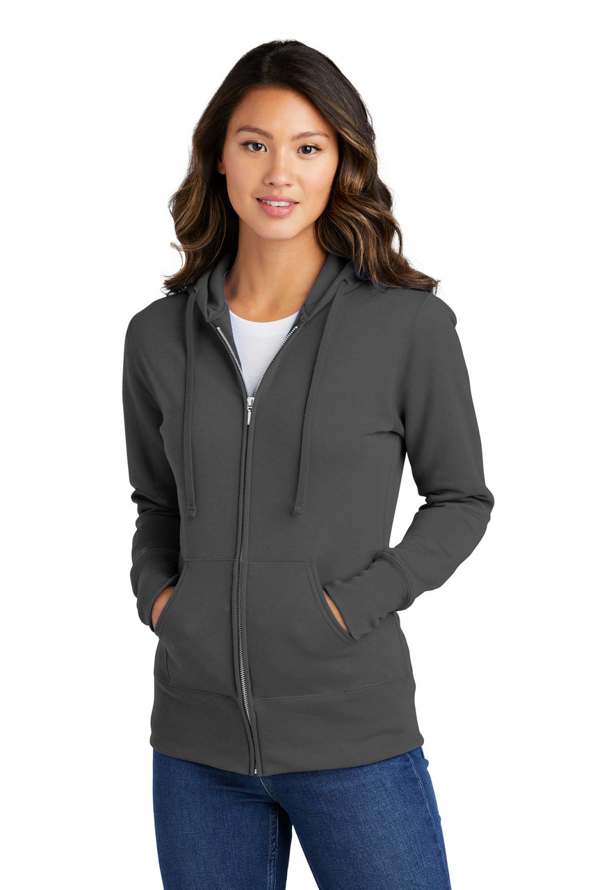 Custom Port & Company Ladies Core Fleece Full-Zip Hooded Sweatshirt. LPC78ZH