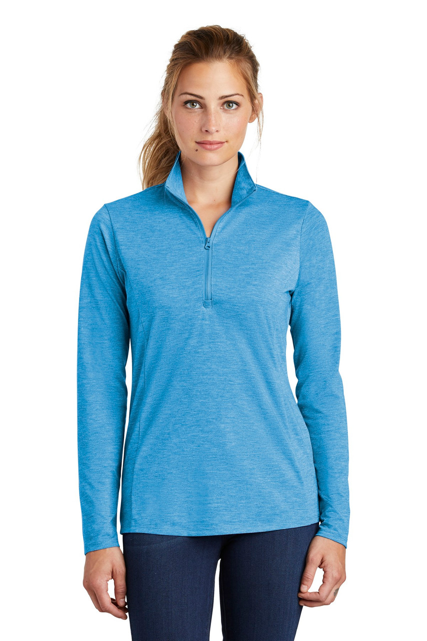 Custom Sport-Tek Ladies PosiCharge Tri-Blend Wicking 1/4-Zip Pullover. LST407