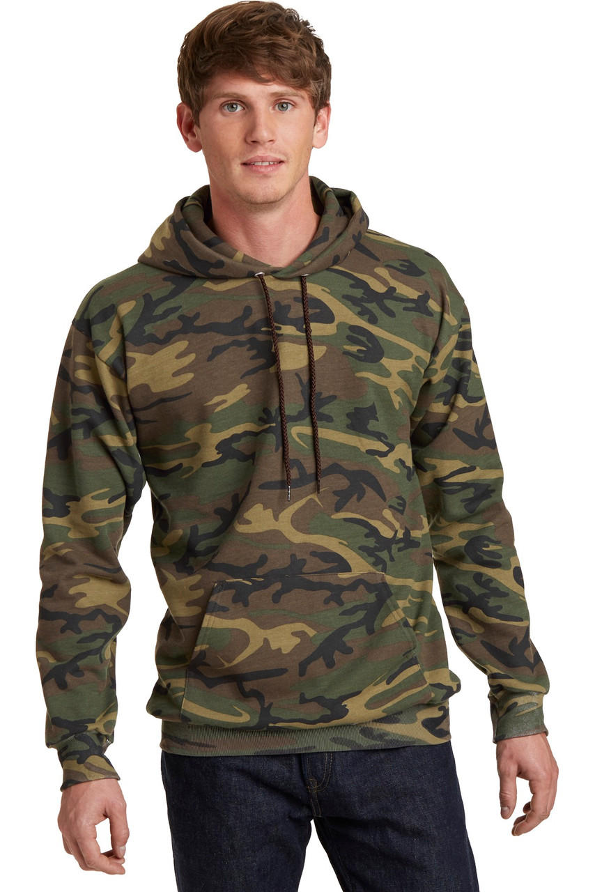 Custom Port & Company Core Fleece Camo Pullover Hooded Sweatshirt. PC78HC