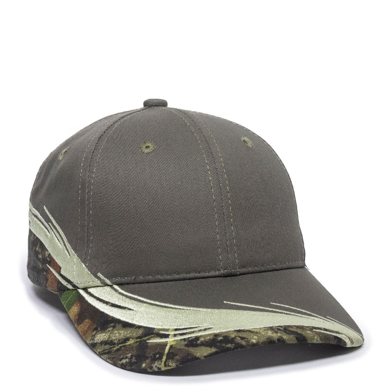 Promotional Licensed Camo with Flare Visor Embroidery Hat
