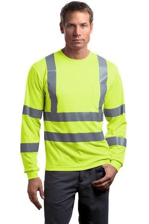 Embroidered CornerStone - ANSI 107 Class 3 Long Sleeve Snag-Resistant Reflective T-Shirt. CS409