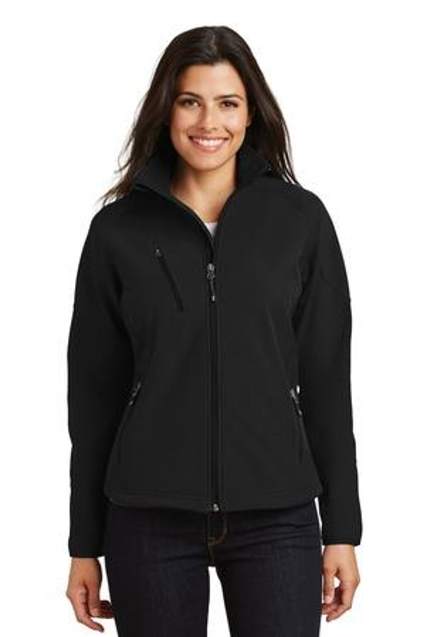 Embroidered Port Authority Ladies Textured Soft Shell Jacket. L705