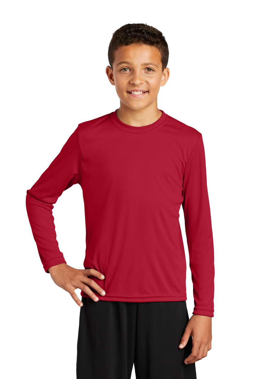 Embroidered Sport-Tek Youth Long Sleeve PosiCharge Competitor Tee. YST350LS