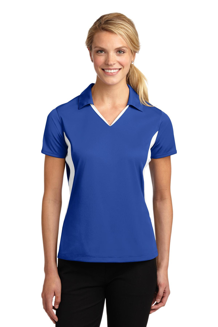 Embroidered Sport-Tek Ladies Side Blocked Micropique Sport-Wick Polo. LST655