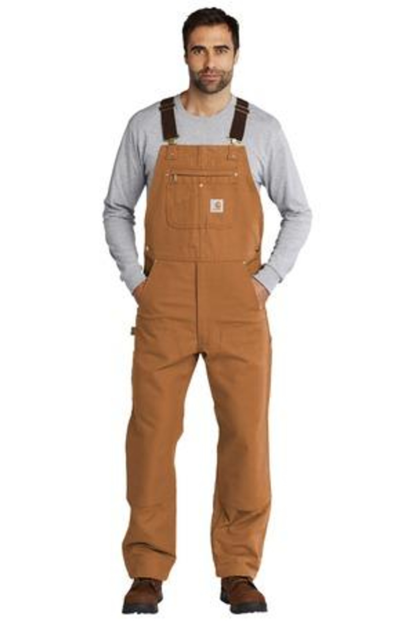 Embroidered Carhartt Duck Unlined Bib Overalls. CT102776