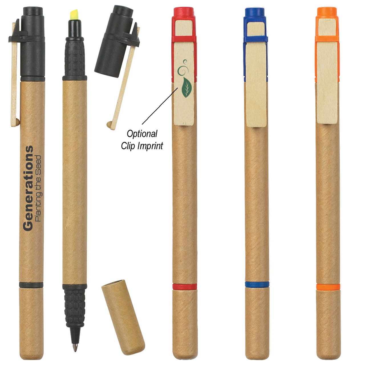 Custom Dual Function Eco-Inspired Pen With Highlighter 662