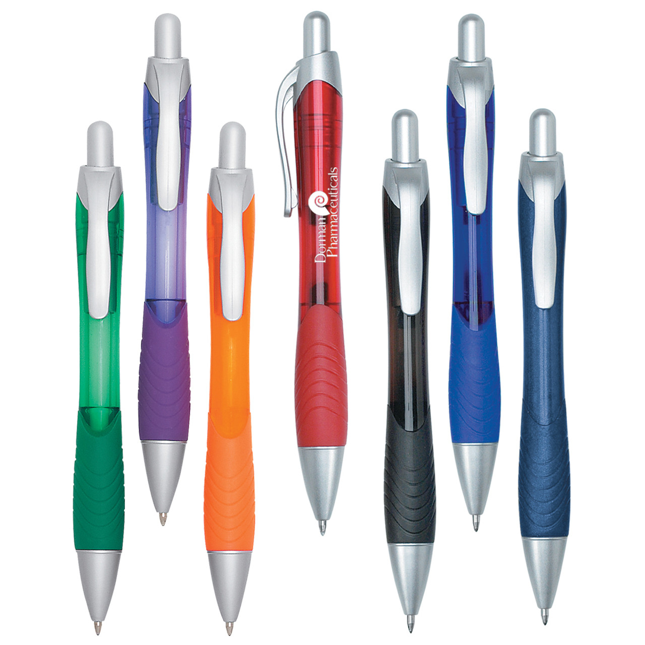 Custom Rio Ballpoint Pen With Contoured Rubber Grip 880