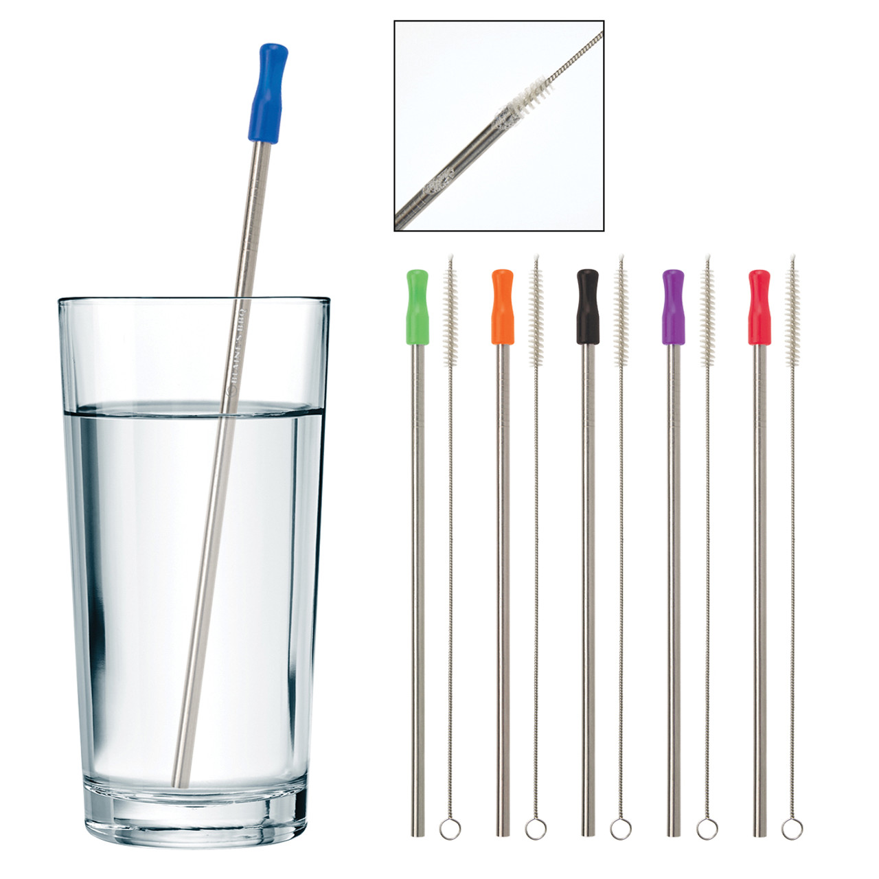 Custom Stainless Steel Straw With Cleaning Brush 5202