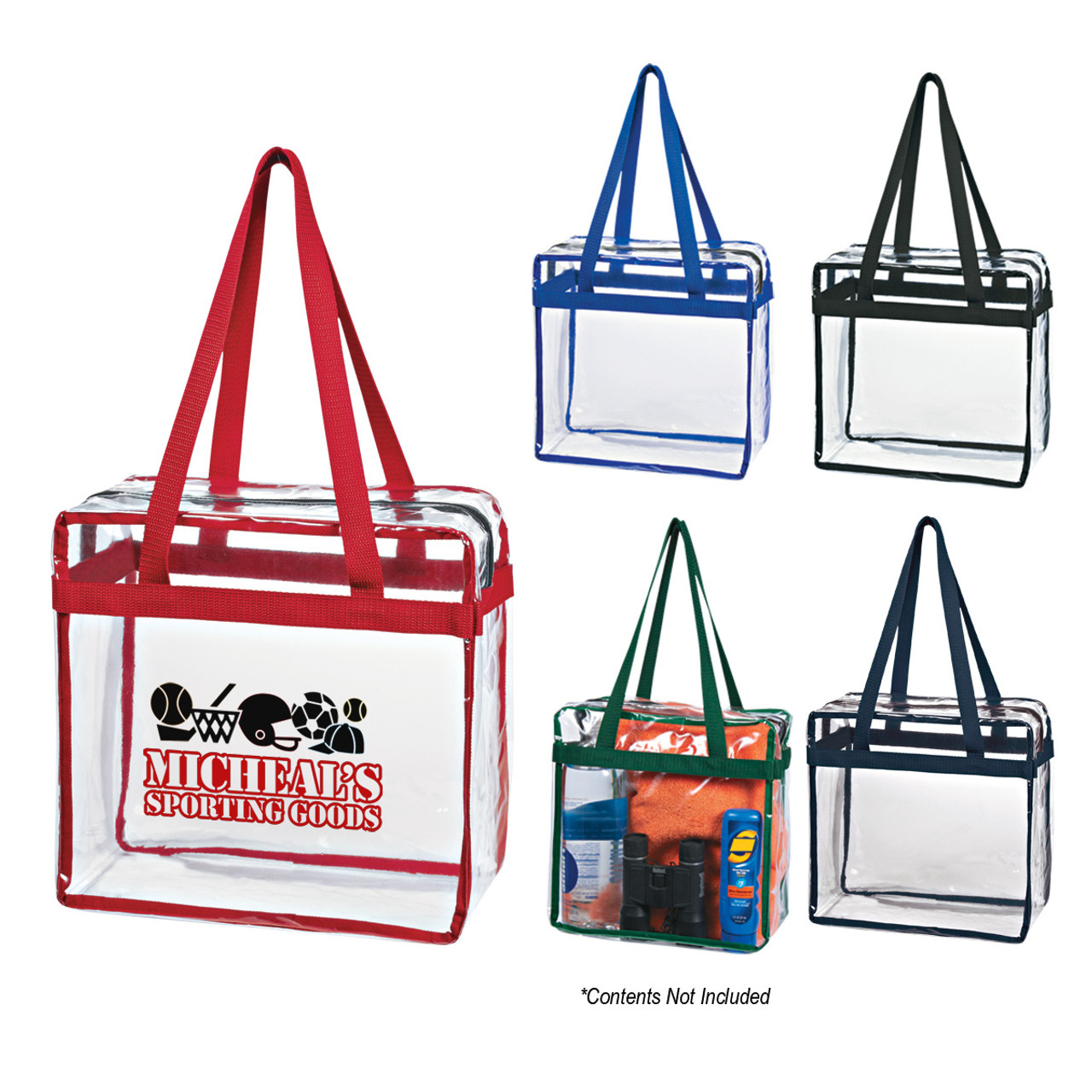 Custom Clear Tote Bag With Zipper 3603