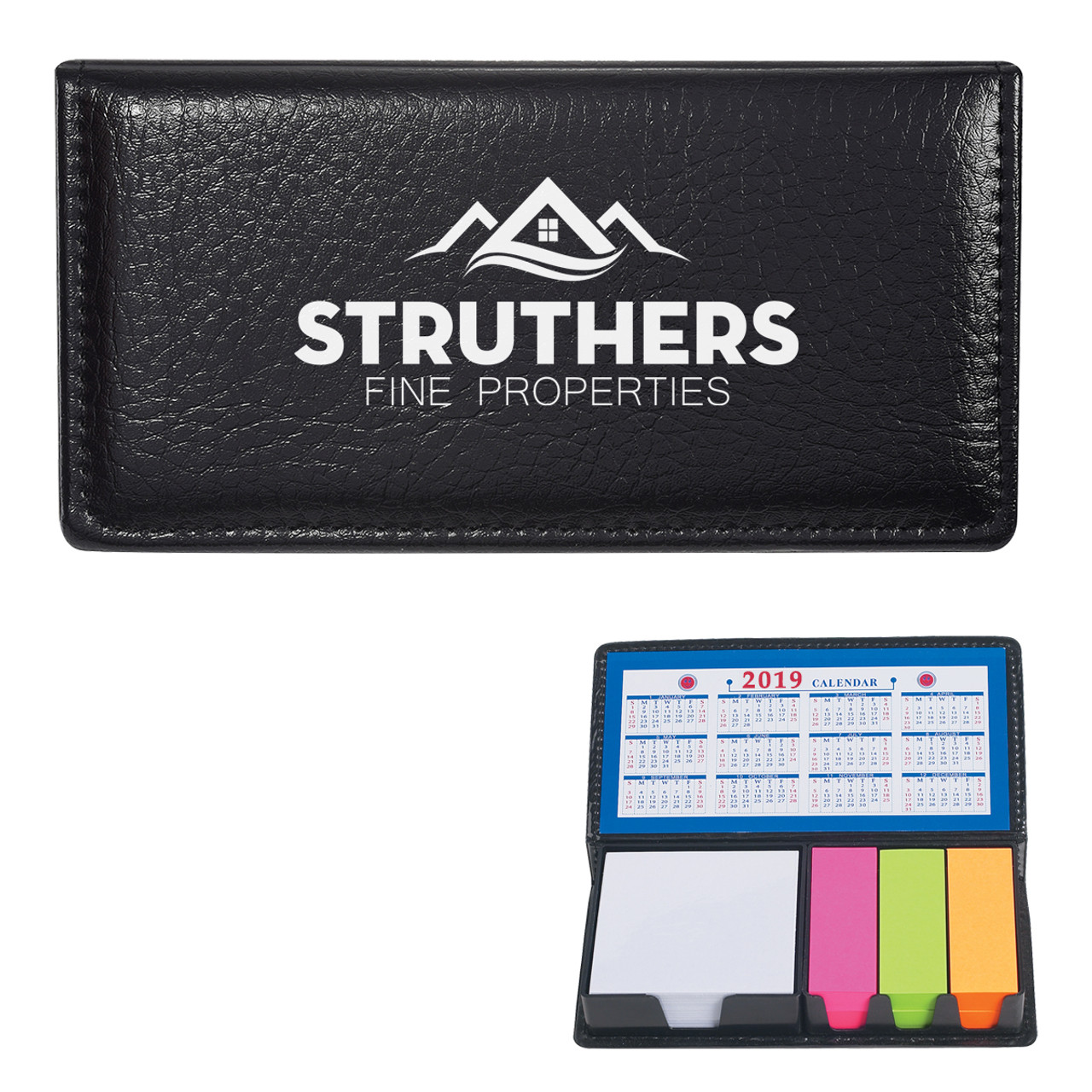 Custom Leather Look Case Of Sticky Notes With Calendar 1365