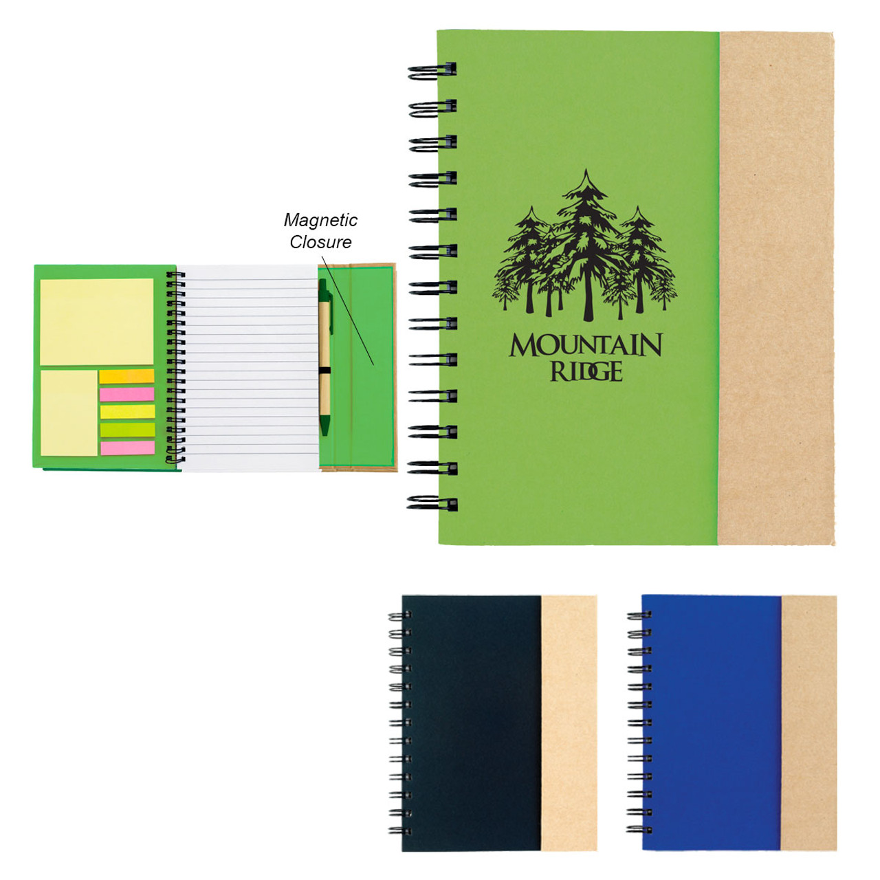 Custom Spiral Notebook With Sticky Notes And Flags 6107