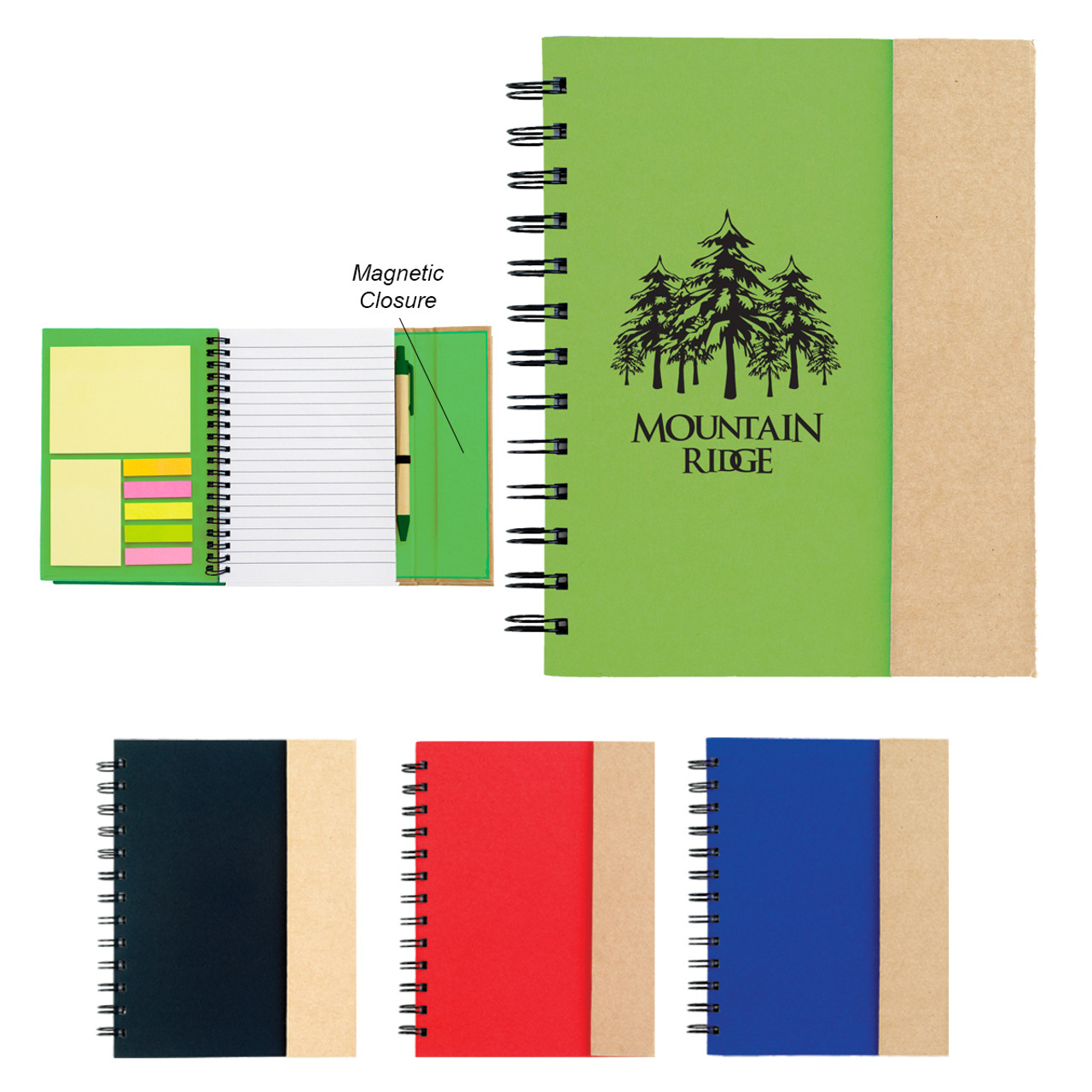 Custom Spiral Notebook With Sticky Notes And Flags 6107