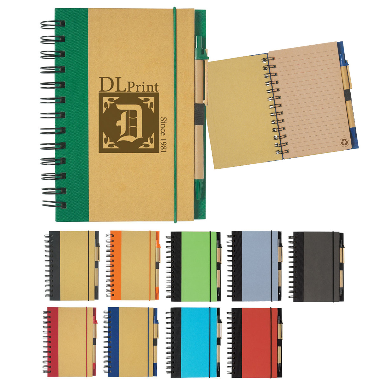 Custom ECO-INSPIRED SPIRAL NOTEBOOK & PEN 6109