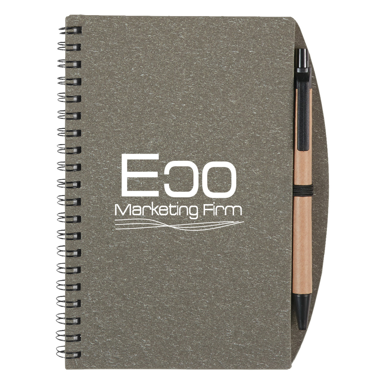 Custom 5" x 7" Eco-Inspired Spiral Notebook & Pen 6115