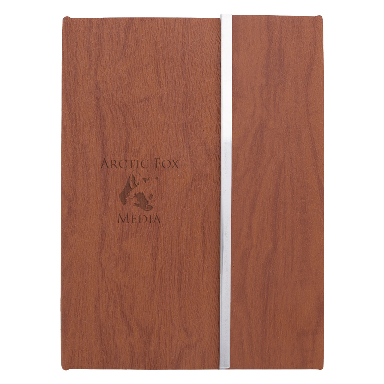 Custom Woodgrain Padfolio With Sticky Notes And Flags 6114