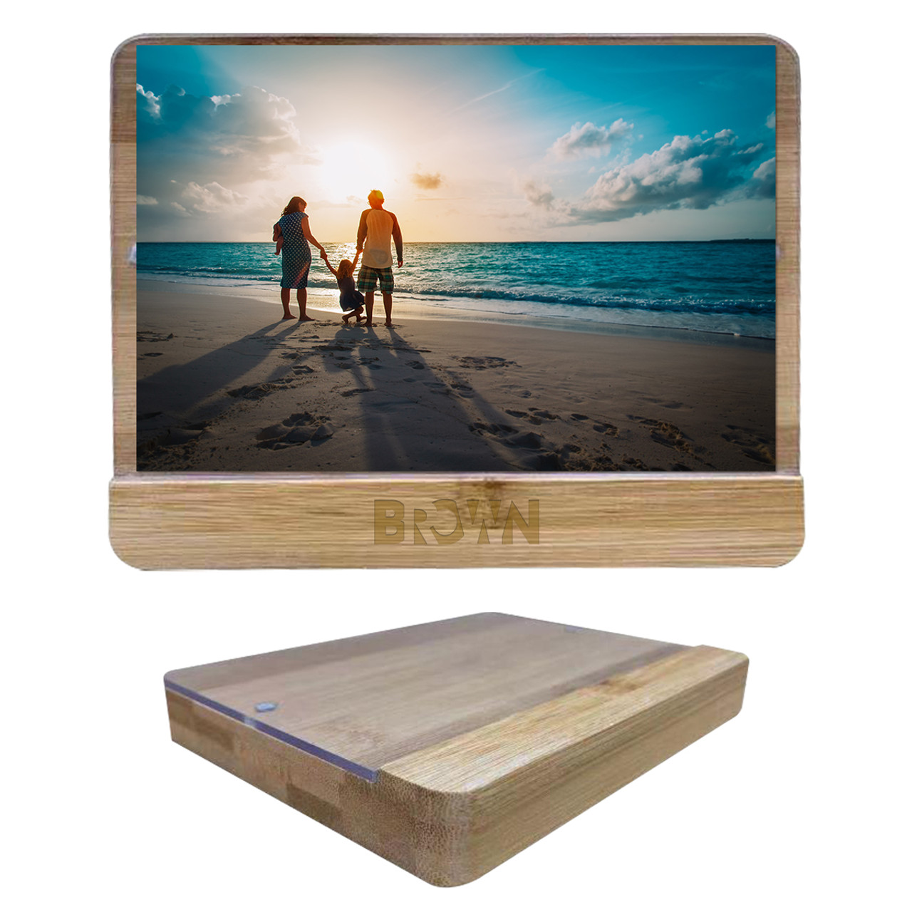 Custom 4" X 6" Holliston Bamboo Photo Frame 75015