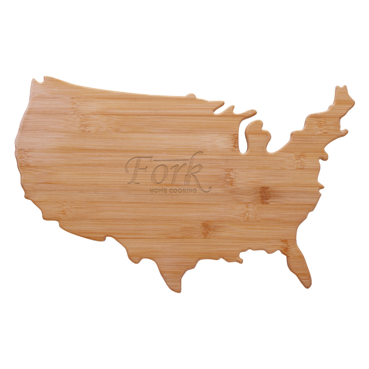 Custom USA Shape Bamboo Cutting Board 76133