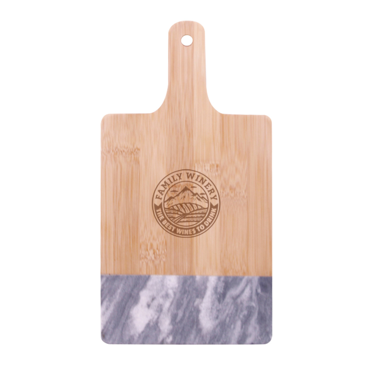 Custom Black Marble & Bamboo Cutting Board 2275