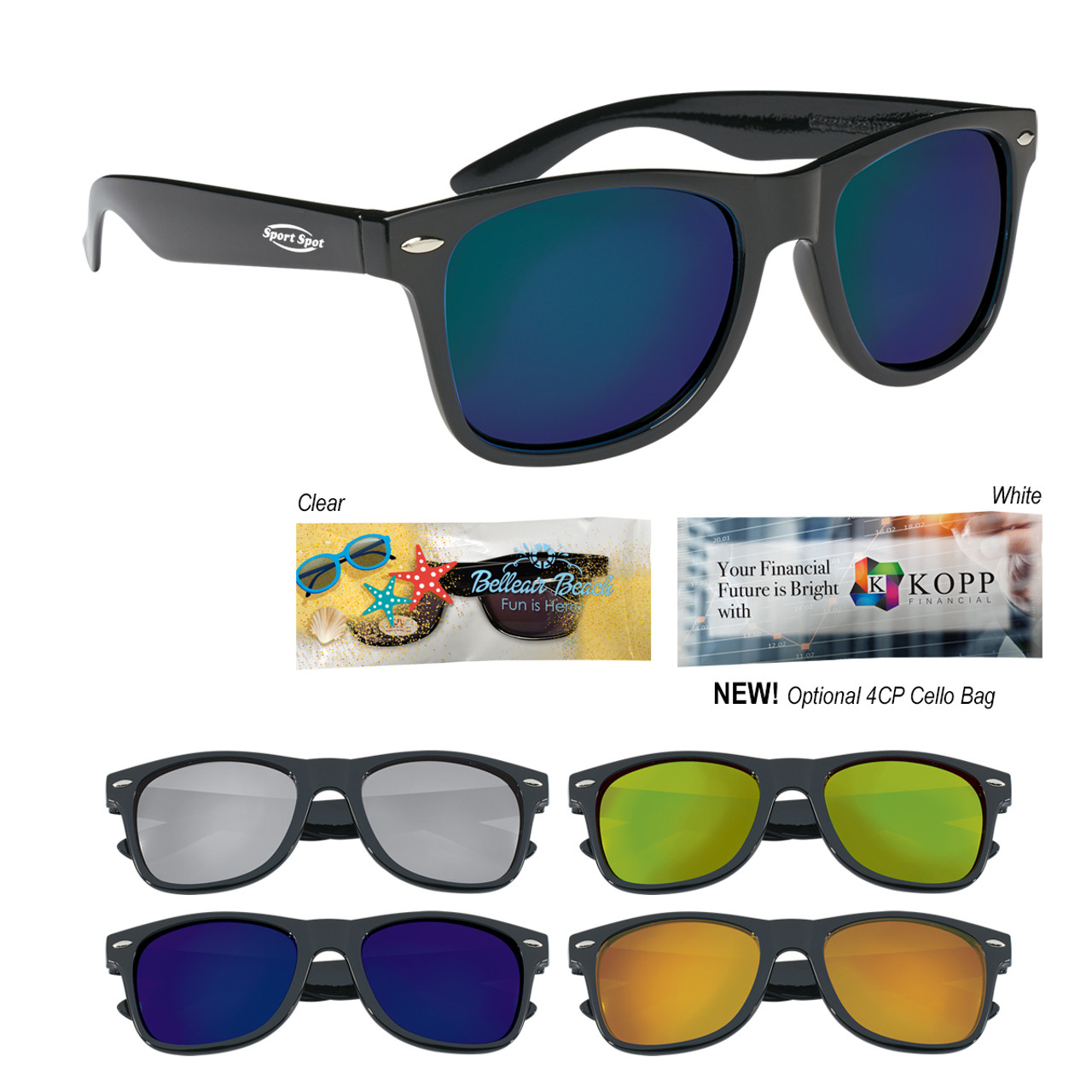 Custom Mirrored Malibu Sunglasses 6203