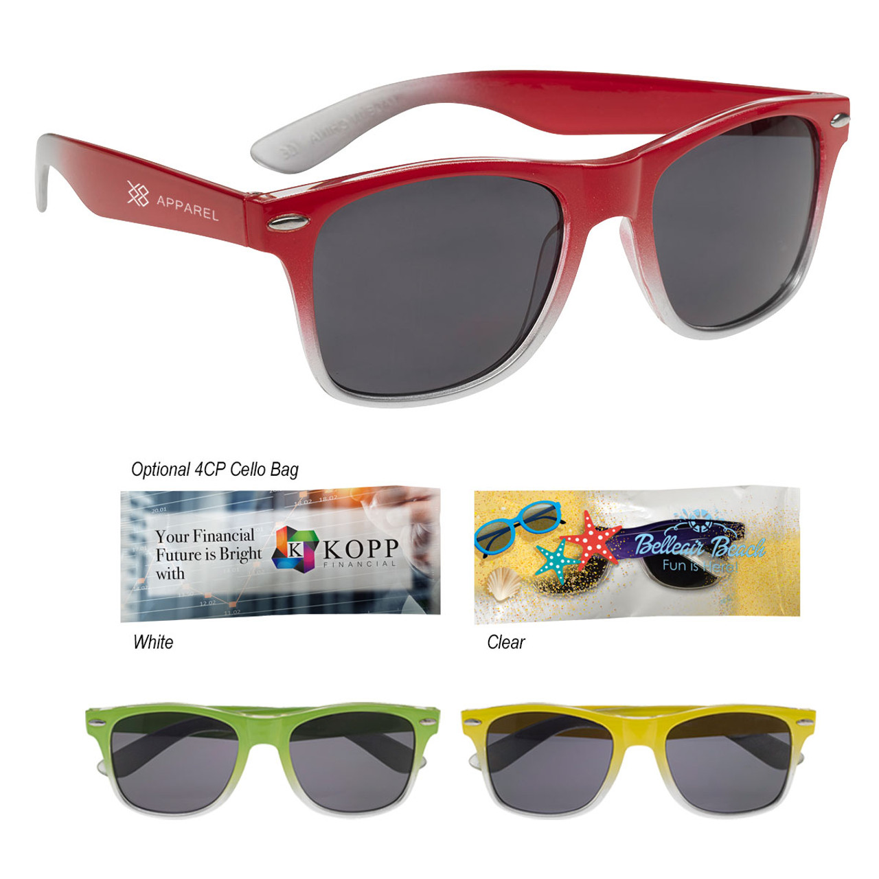 Custom Gradient Malibu Sunglasses 6222