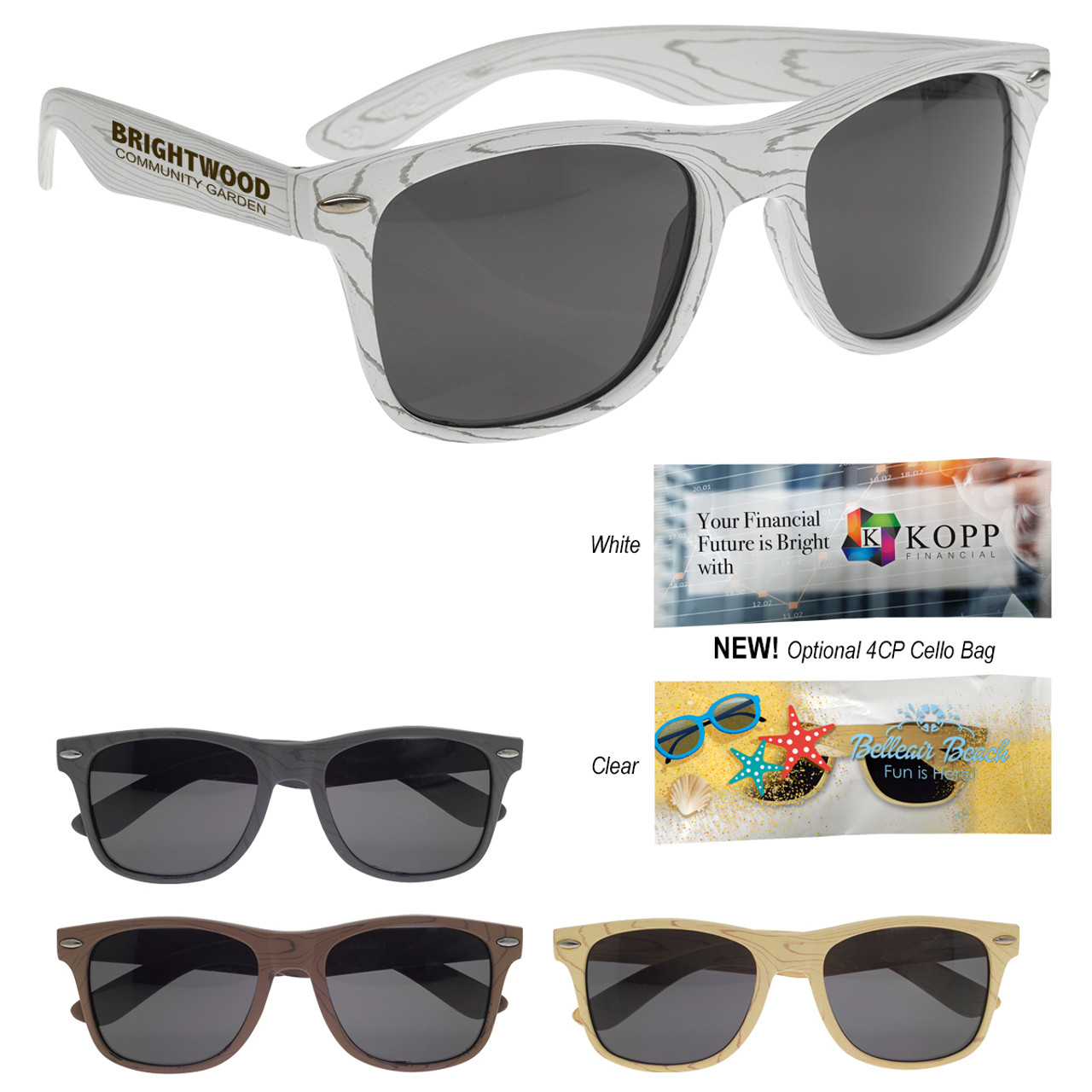 Custom Designer Collection Woodtone Malibu Sunglasses 6265